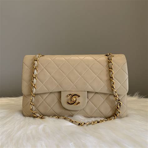 chanel beige classic flap small|Chanel classic flap shoulder bag.